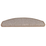 Stair Mats 30 pcs 65x24x4 cm Light Brown Half Round Large 3365751
