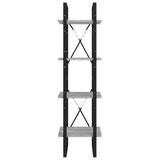 4-Tier Book Cabinet Grey Sonoma 40x30x140 cm Engineered Wood 821304