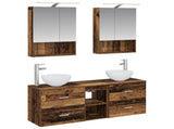 Bathroom Cabinet Set 5 pcs Old Wood 50 x 14.5 x 70 cm 3406685