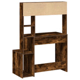 Desk with Shelves Smoked Oak 100x45x140 cm Engineered Wood 860440
