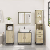 3 Piece Bathroom Furniture Set Sonoma Oak Engineered Wood 3301126