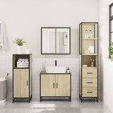 ZNTS 3 Piece Bathroom Furniture Set Sonoma Oak Engineered Wood 3301126