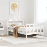 Bed Frame without Mattress White 90x190 cm Single Solid Wood Pine 3306567