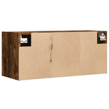 TV Wall Cabinet with LED Lights Smoked Oak 80x31x35 cm 852261