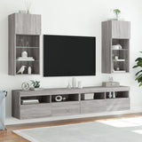 TV Cabinet with LED Lights Grey Sonoma 40.5x30x90 cm 837053