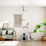Floor to Ceiling Cat Tree Light Grey 250.5-276.5 cm 171721