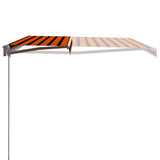 Manual Awning 4 x 3 m Orange and Brown Horizontal Stripe 3051216