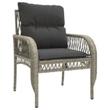 4 Piece Garden Sofa Set with Cushions Light Grey Poly Rattan 368732