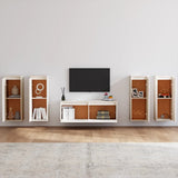 TV Cabinets 5 pcs White Solid Wood Pine 3100215