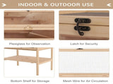 Wooden Large Hamster Cage, Gerbil Cage 4 Layers with Tall Bottom & Storage Shelf T3398P350027
