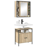 Bathroom Furniture Set with Shelf 2 pcs Brown Engineered wood 3345130