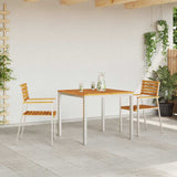 Garden Chair 2 pcs Solid Acacia Wood and Stainless Steel 42006197
