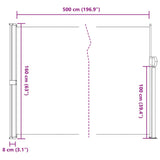 Retractable Side Awning Anthracite 160x500 cm 4004443
