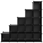 ZNTS Storage Cube Organiser with 15 Cubes Black PP 340545