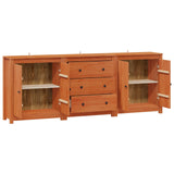 Sideboard with Drawer 3 pcs Wax Brown Solid Pine Wood 3424977