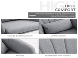 Swivel Linen Fabric Accent Chair for Living Room Contemporary Vanity Armchair with Adjustable Height T3398P344141
