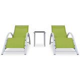 Sun Lounger Green Aluminium Standard Adjustable Armrests 310540
