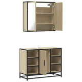 ZNTS 2 Piece Bathroom Furniture Set Sonoma Oak Engineered Wood 3300911