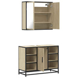 2 Piece Bathroom Furniture Set Sonoma Oak Engineered Wood 3300911