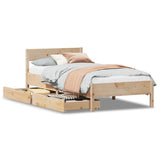 Bed Frame without Mattress 75x190 cm Small Single Solid Wood Pine 3301773