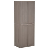 Garden Storage Cabinet Brown 65x45x172 cm PP Wood Look 151241