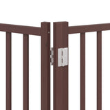 Dog Gate with Door Foldable 15 Panels Brown 750 cm Poplar Wood 3155720