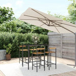5 Piece Garden Bar Set Black Poly Rattan& Solid Wood Acacia 3187692