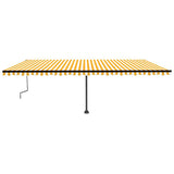 Freestanding Manual Retractable Awning 600x350 cm Yellow/White 3069878