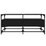 ZNTS Coffee Table with Glass Top Black 98.5x50x45 cm Steel 846044