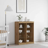 LED Sideboard Artisan Oak 81 x 37 x 100 cm Engineered Wood 863049