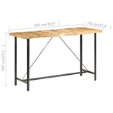 Bar Table 180x70x107 cm Rough Mango Wood 286613