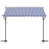Free Standing Awning Blue and White 300x300 cm Fabric and Steel 368931