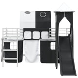 Kids'Loft Bed Frame White and Black 90 x 200 cm Metal 42020895