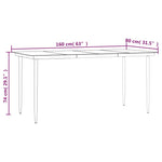 7 Piece Garden Dining Set Black Cotton Rope and Steel 3156541