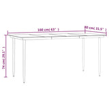 7 Piece Garden Dining Set Black Cotton Rope and Steel 3156541