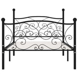 Bed Frame without Mattress with Slatted Base Black Metal 90x200 cm 284454