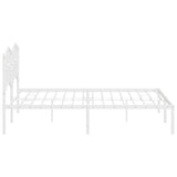 Metal Bed Frame without Mattress with Headboard White 180x200cm 373842
