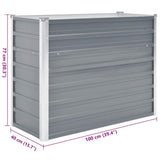 Garden Raised Bed Galvanised Steel 100x40x77 cm Grey 44852