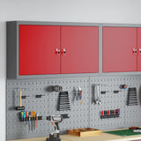 Tool Cabinet with Shelf with Lock Red and Grey 100 x 20 x 55 cm 4103472