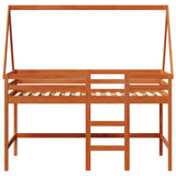 Loft Bed Frame Wax Brown 90 x 190 cm Solid Pine Wood 3422711