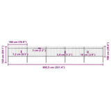 Garden Fence with Spear Top Steel 892.5x100 cm Black 277615