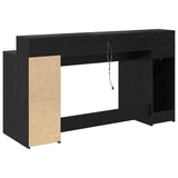 Desk with Drawer Black oak 160 x 55 x 91 cm Engineered wood 3365615