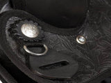 Western Saddle. Headstall&Breast Collar Real Leather 17" Black 91354