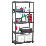 Storage Shelf 5-Tier Black 91.5x45.7x185 cm Plastic 147686