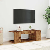 ZNTS TV Cabinet with LED Lights Old Wood 90x39x30 cm Engineered Wood 856325