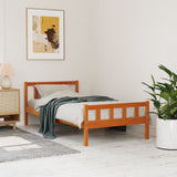 Bed Frame without Mattress Wax Brown 75x190 cm Small Single Solid Wood Pine 844389