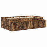 Storage Bed Frame with Storage Smoked Oak 90 cm Engineered Wood 3335569