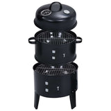 3-in-1 Charcoal Smoker BBQ Grill 40x80 cm 46613