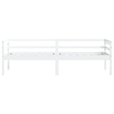Bed Frame White Solid pinewood Single Durable Bed Frame 322052