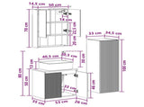 Bathroom Furniture Set 4 pcs Artisan Oak 3407446